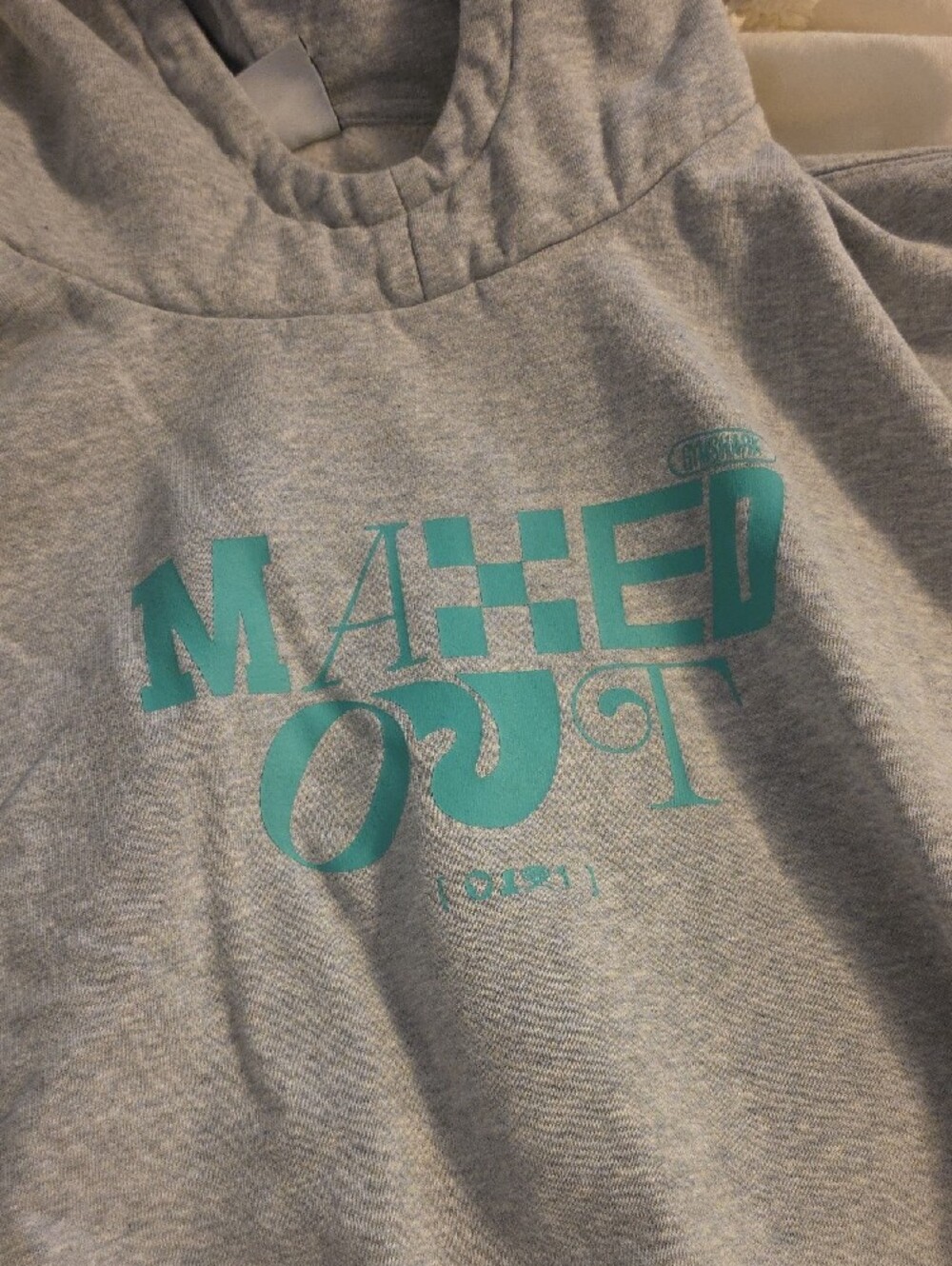 Gymshark Gray Hoodie with Teal Graphic - Picture 2 of 6
